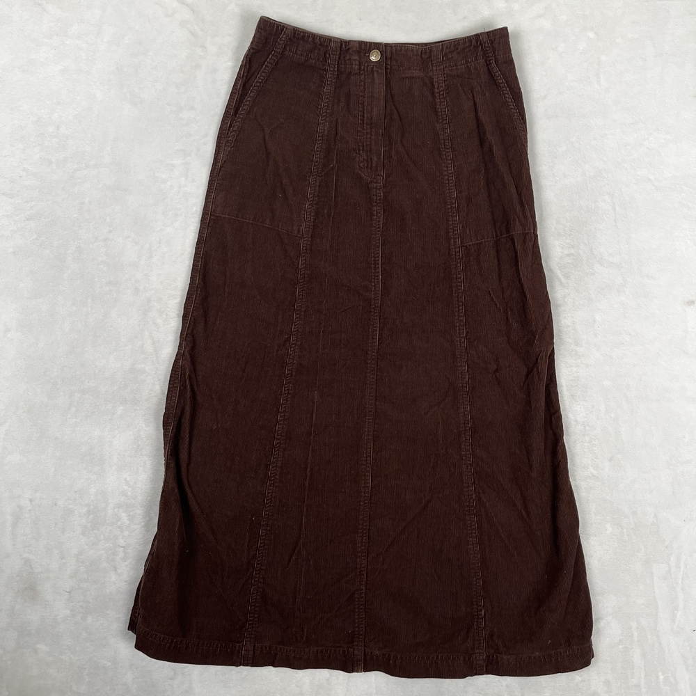 Lauren Ralph Lauren Skirt Womens 4 Brown Corduroy Maxi Long Pockets Casual Fall